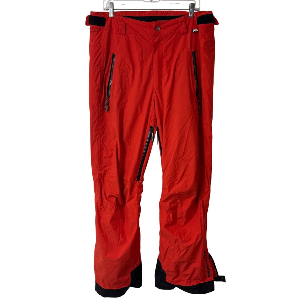 Helly Hansen Mens Ski Pants Large Red Orange Waterproof Insulated Snow Winter